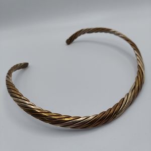 Vintage Brass Metal Choker, GC, Very Chic.